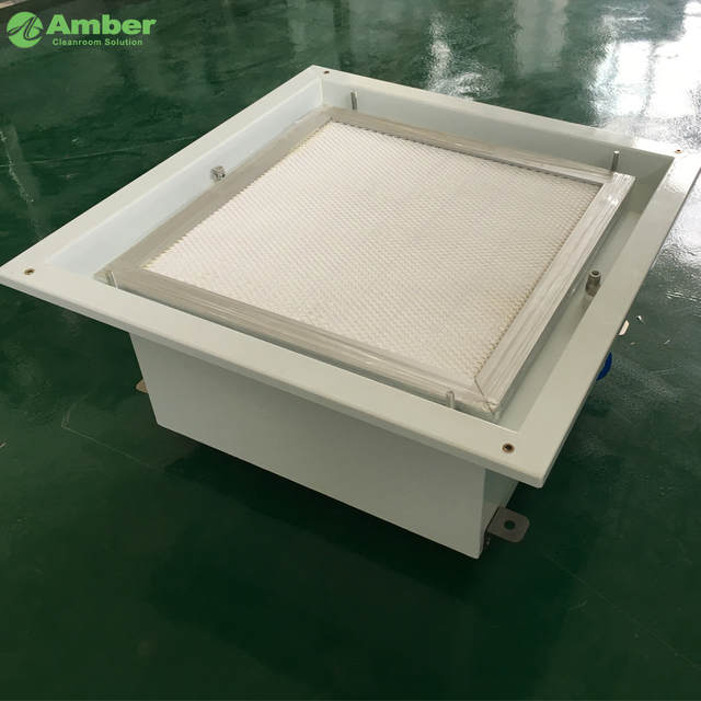 Amber Zero Leakage U15 Filter Liquid Seal Hepa Box لغرفة نظيفة GMP